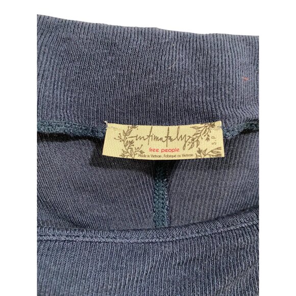 Free People‎ Night We Met Off Shoulder Long Sleeve Blue Top Size S - Picture 2 of 7